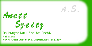 anett szeitz business card